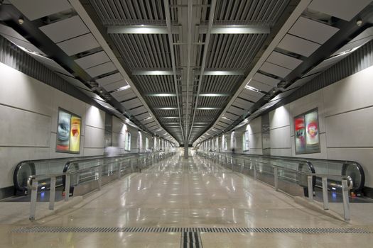 Escalators in Underground Tunnel of Train Station 2