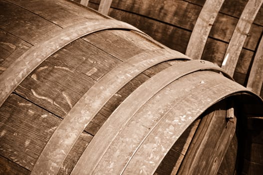 Oak Red or White Wine Barrel Close Up
