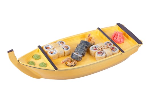 sushi ship isolated on a white background