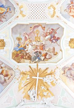 An image of a beautiful religious fresco in Ochsenhausen Germany