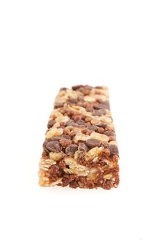 Healthy protein bar isolated on white