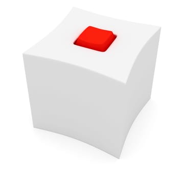Strange white box with the mysterious red button