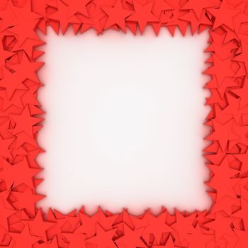 Empty frame with red stars, design element