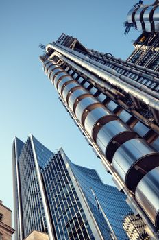 Lloyds of London and Willis Building in City of London.