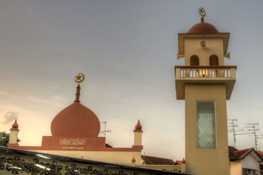 Muslim Mosque Temple in Singapore against Sunset Sky 3