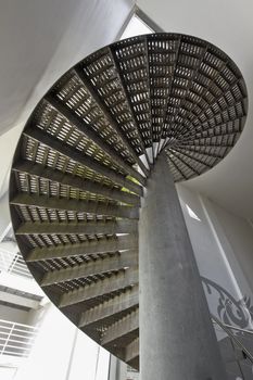 Under the Spiral Staircase leading to the Roof Top