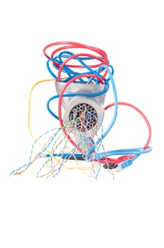Concept shot of mincing machine and wires