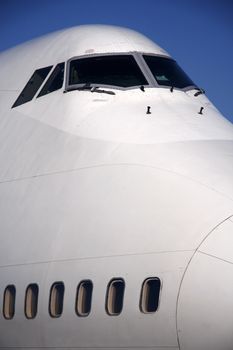 Nose of a big plane close up
