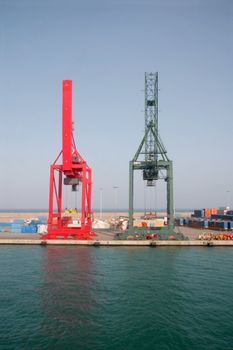 Large cranes at the port