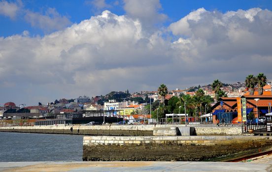 Transportation, the ferry on the river Tejo in Lisbon