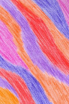 Colorful abstraction. Hand-drawn crayon background.