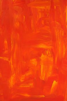 Vibrant oil painted background. Texture of red and orange brush strokes.