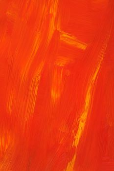 Texture of an abstract orange oil painting. Hand-painted.