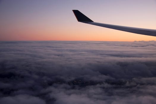 Wing of an aircraft during flight