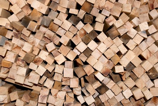 Chopped wood for the fireplace.