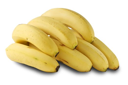 Banana, yellow fruit isolated on white background.