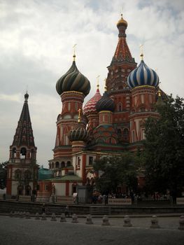 Church, Pokrovsk, a cathedral, Moscow, summer, a temple, Christianity, red, the area, domes, a monument