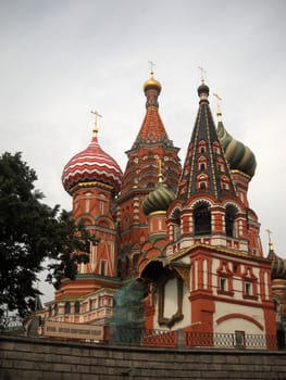 Church, Pokrovsk, a cathedral, Moscow, summer, a temple, Christianity, red, the area, domes, a monument