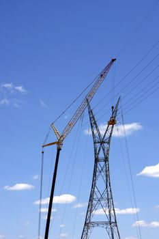 Crane and power line