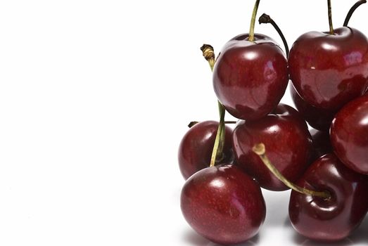 Cherries isolated on a white background.