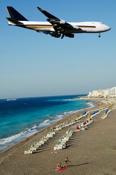 Plane is about to land at an exotic destination