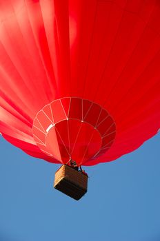 Red hot air balloon and basket