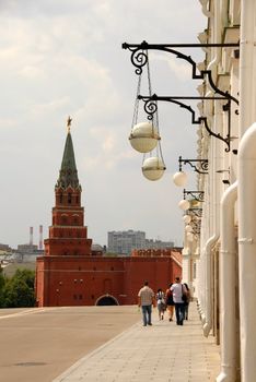The Borovitskaya Tower of Kremlin in Moscow, Russia