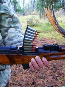 Carbine SKS with cartridge clip