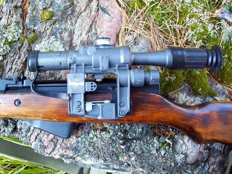 Optical sight on carbine