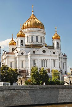 Cathedral of Christ the Saviour on Moscow riverbank, Russia
