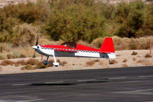 RC remote controlled airplane model in action