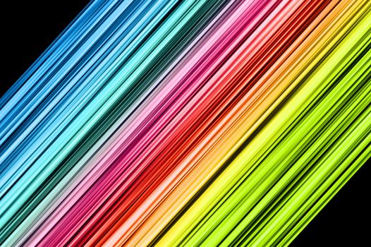rainbow colorful abstract lines on black background