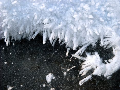 winter ice crystals natural background texture closeup