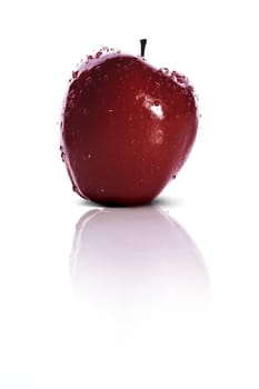 fresh red apple isolated over white background