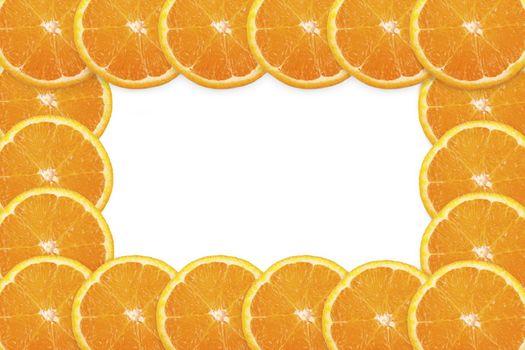 Frame of orange slices