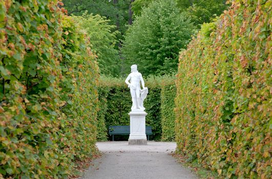 The royal garden of Drottningholms Palace in the Stockholm city, Sweden 
