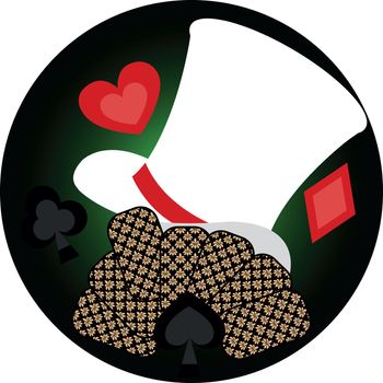 background casino with cap and Poker card