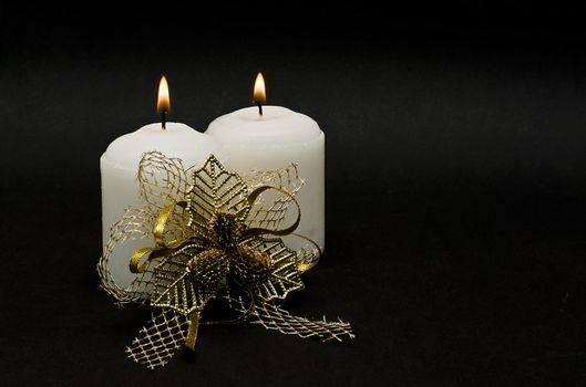 Christmas greetings card with candles.