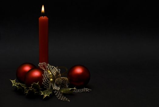 Christmas greetings card with candles.