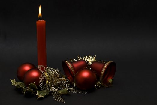 Christmas greetings card with candles.