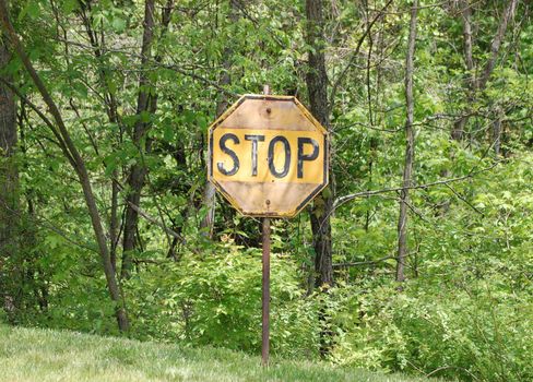 Yellow Stop Sign