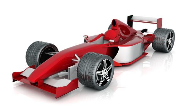 image red sports car on a white background