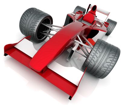 image red sports car on a white background
