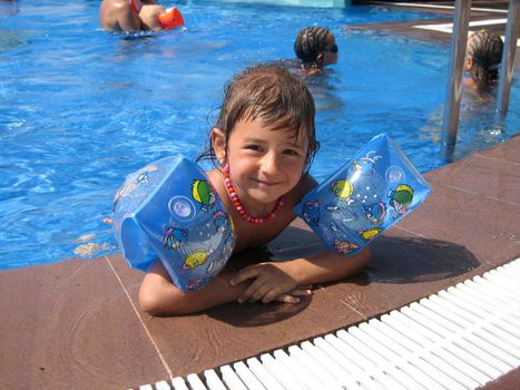 girl near pool