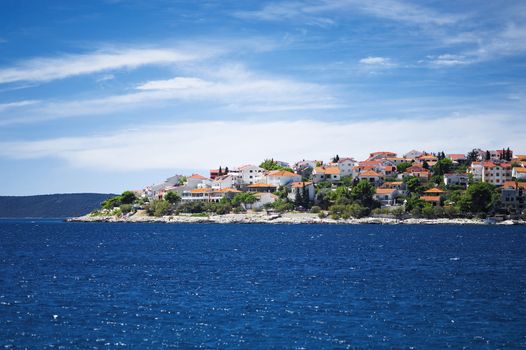 typical coastline of town trogir in croatia