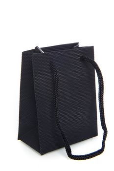 a blackl bag on a white background