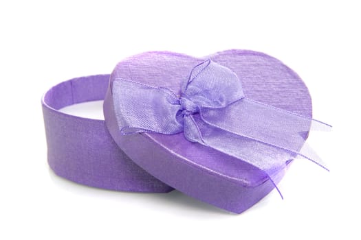 a pruple heart box on a white background