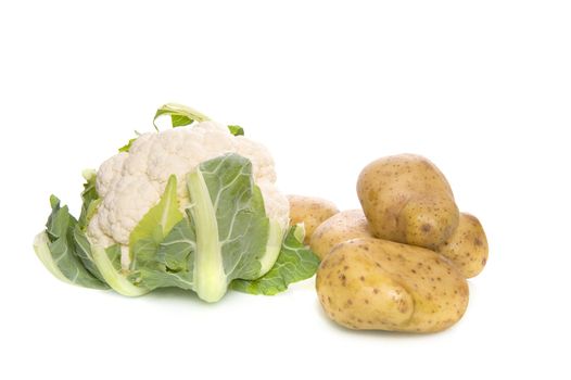 potatoes on a white background