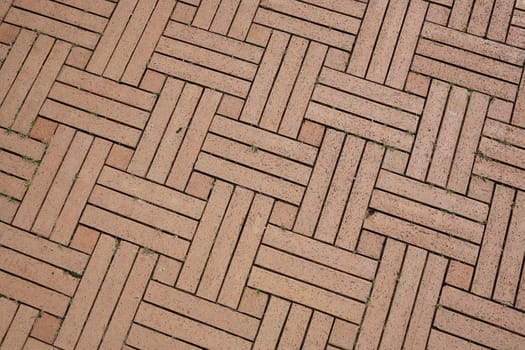 Brick pavement in city