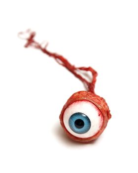 A realistic looking eyeball isolated on white.